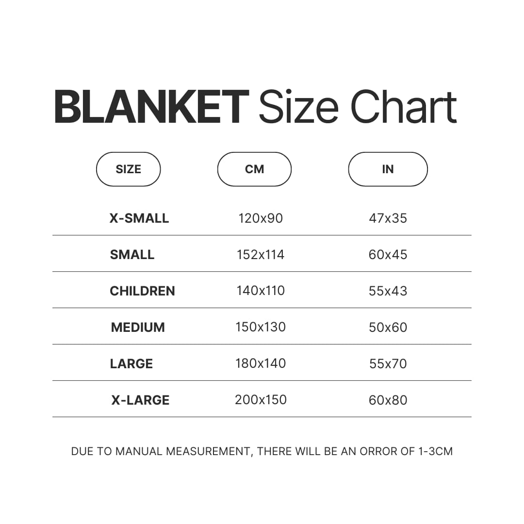 Blanket Size Chart - Chris Stapleton Store