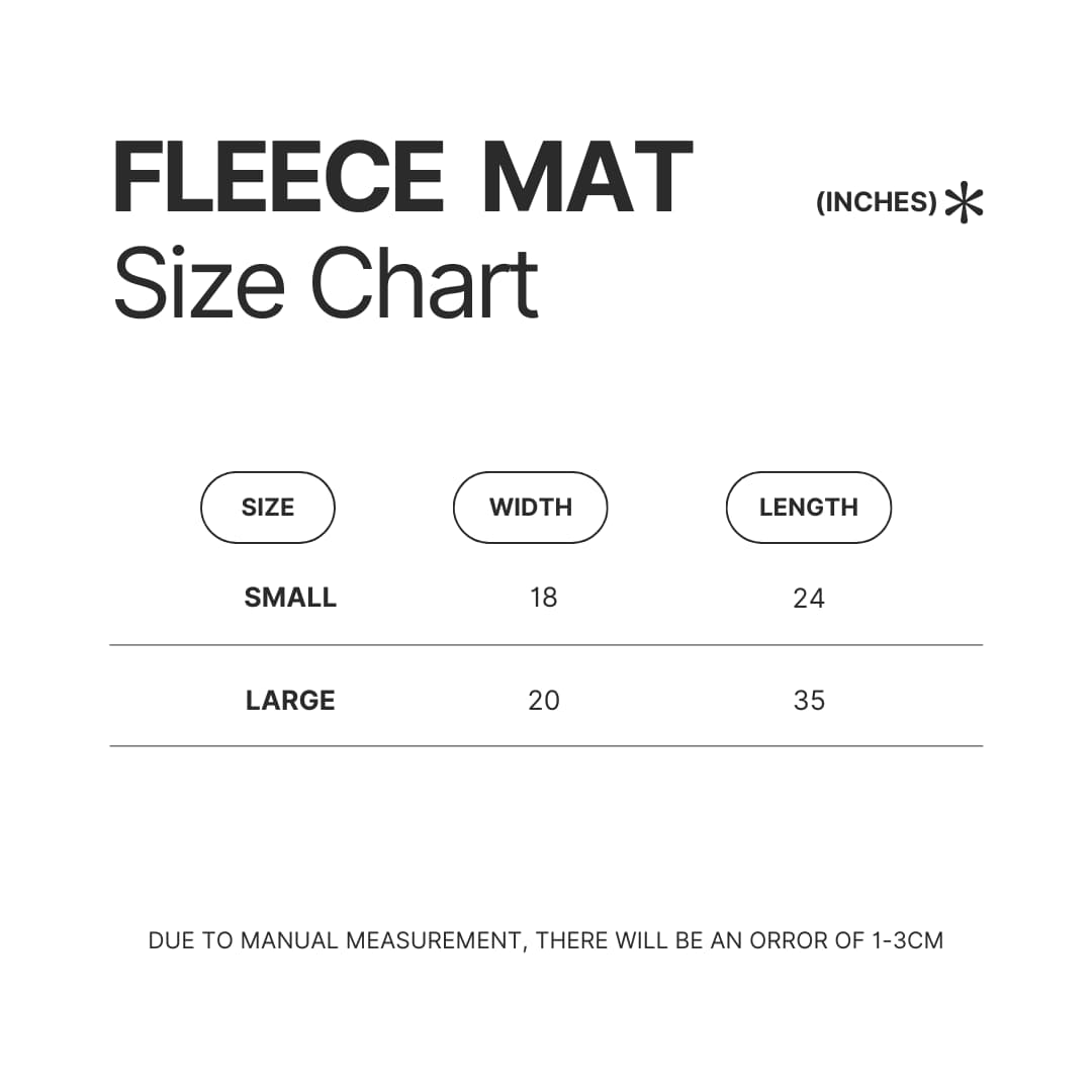 Fleece Mat Size Chart - Chris Stapleton Store