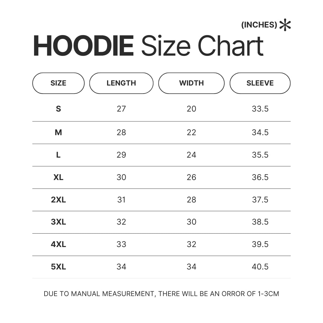 Hoodie Size Chart - Chris Stapleton Store