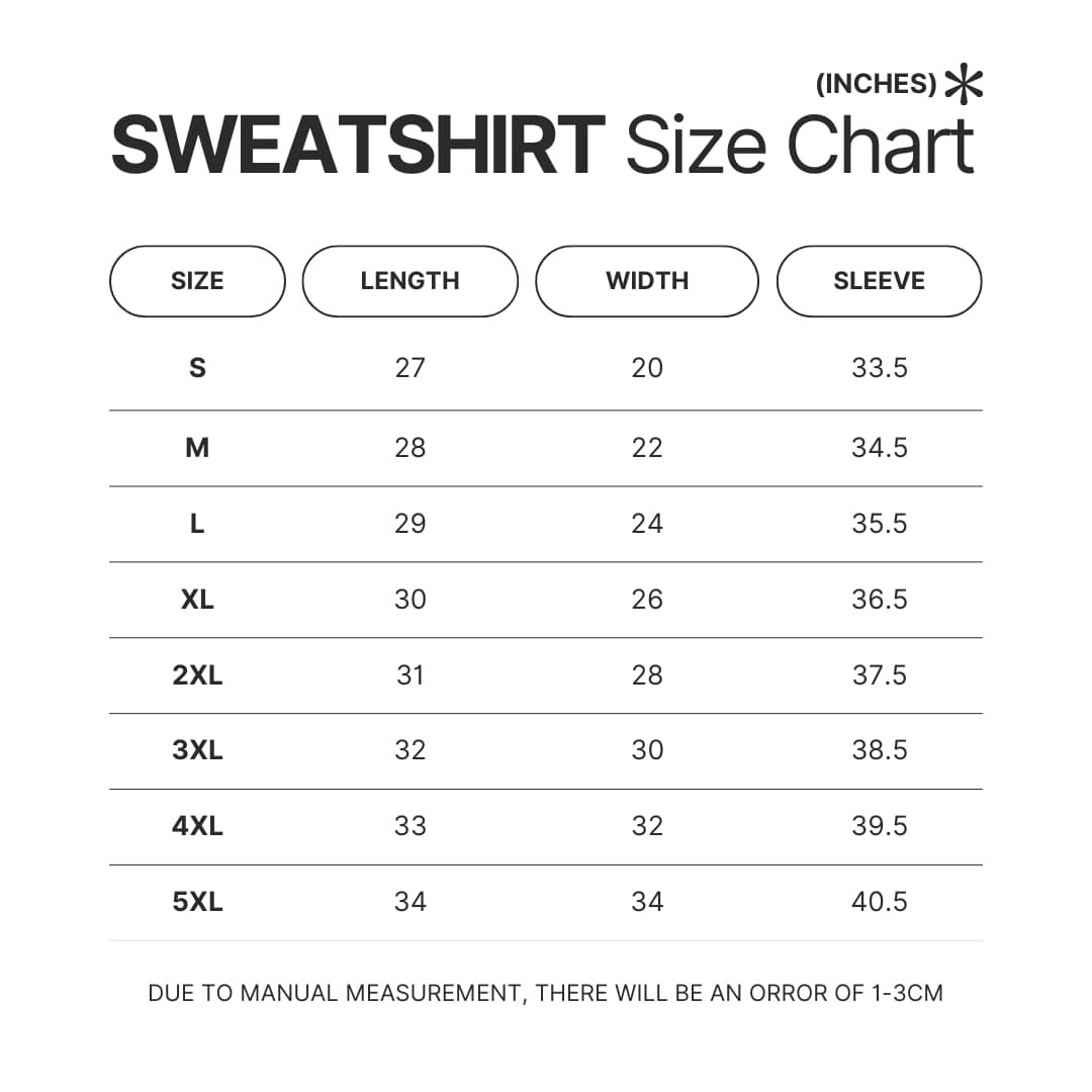 Sweatshirt Size Chart - Chris Stapleton Store