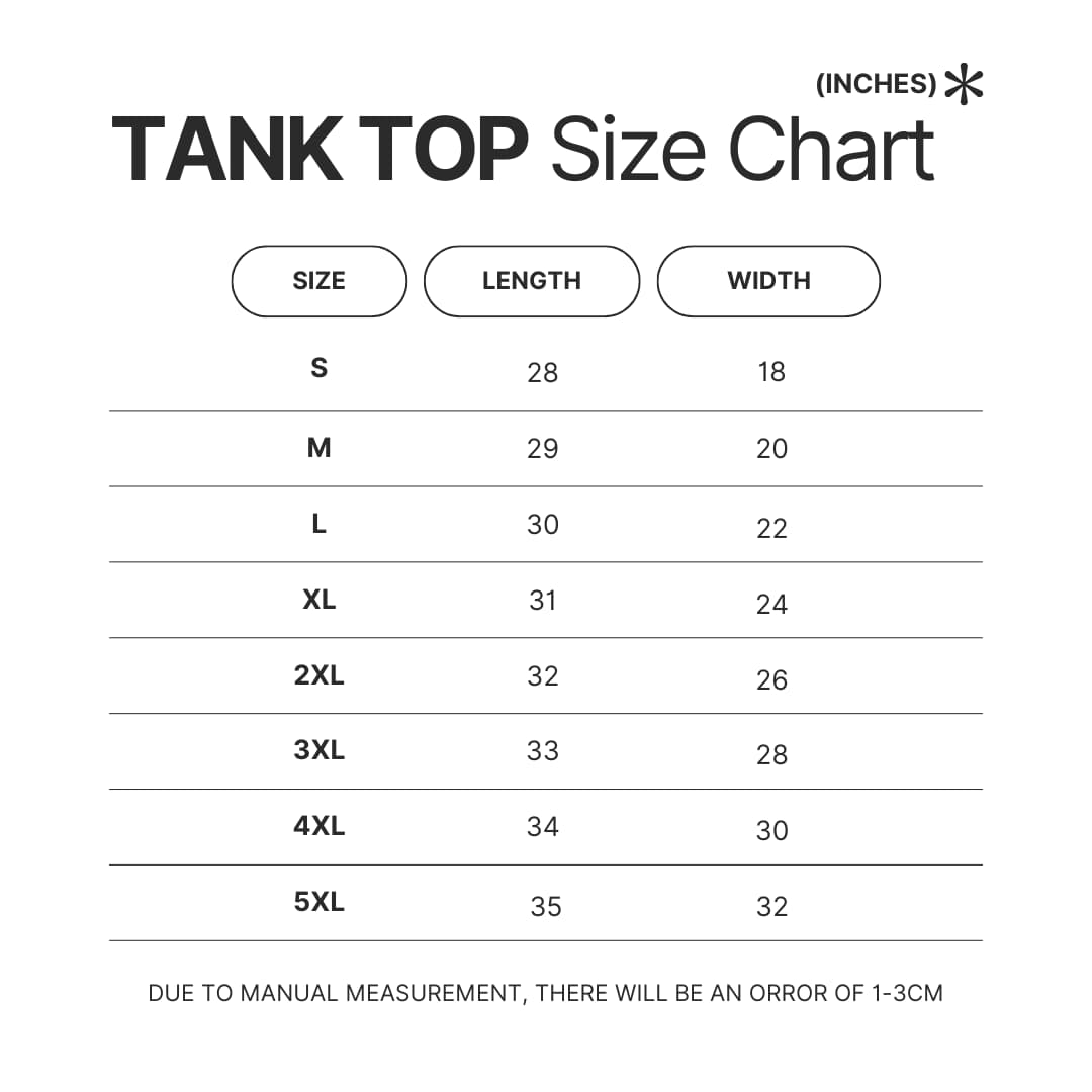 Tank Top Size Chart - Chris Stapleton Store