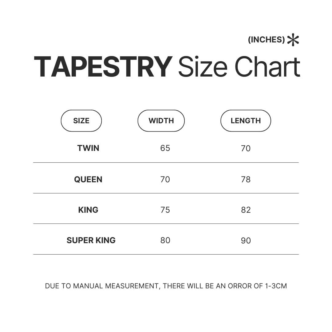 Tapestry Size Chart - Chris Stapleton Store