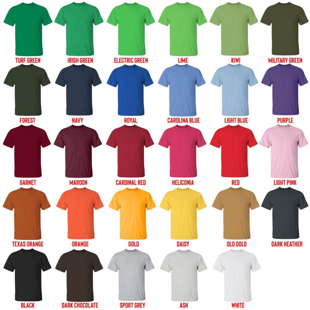 t shirt color chart - Chris Stapleton Store